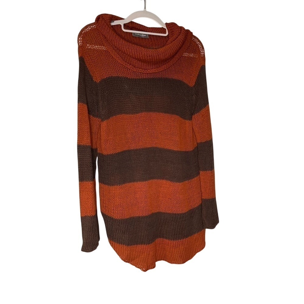 Wooden Ships Paola Buendia striped funnel neck knit sweater